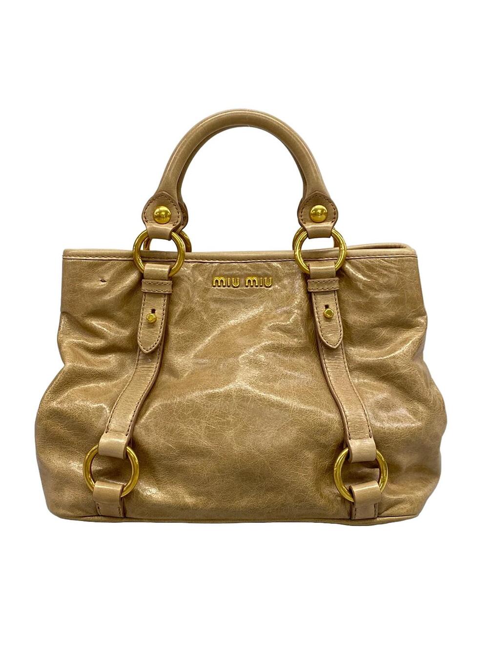 Miumiu Beige Leather Handbag #367145M78B